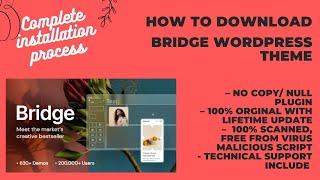 Bridge WordPress Theme Download with License Key enabled and Lifetime update cheap price