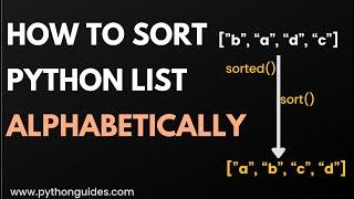 How to Sort Python List Alphabetically | Python sorted() Function | Python sort() Function Tutorial