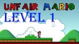 Unfair Mario all levels walkthrough/playthrough - Level 1