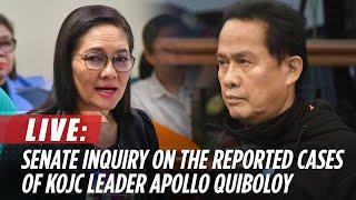 LIVE: Senate resumes inquiry into the reported cases of KOJC leader Apollo Quiboloy | October 23