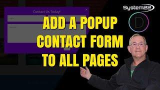 Divi Theme Add A POPUP Contact Form To All Pages 