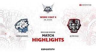 EVOS Legends vs Alter Ego HIGHLIGHTS MPL ID S12 | AE vs EVOS