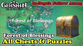 Forest of Blessings All Chests & Puzzle Guide | Genshin Impact Forest of Blessings 100% Exploration