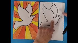 How to draw the Holy Spirit as a dove for a Confirmation card @artmakeslifemeri