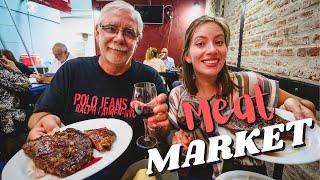 Uruguayan ASADO GRILL   | Eating BBQ at the MEAT MARKET (Mercado del Puerto) in Montevideo, Uruguay