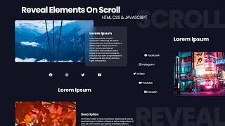 How to Make Website with Scroll Reveal Effects | Reveal Elements On Scroll - HTML, CSS & Javascript