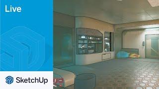 Modeling V's Apartment from Cyberpunk 2077 in SketchUp Live! Match Photo Time!