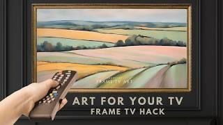 TV Art Screensaver 4K Frame TV Hack - Pastel Countryside Landscape Painting Background. No Sound.