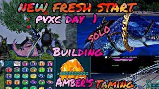 [ ARK MOBILE ] PVXC DAY 1 TAMING BUILD RAFT BASE FARM SOLO Ferox Back