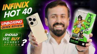 Infinix Hot 40 Unboxing | Quick review in Urdu/Hindi | Infinix hot 40 Price in Pakistan | Kharedari