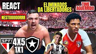 ELIMINADOS DA LIBERTA! REACT SÃO PAULO 1 (4) X (5) 1 BOTAFOGO RODRIGO NESTOR PIPOCA - LIBERTADORES