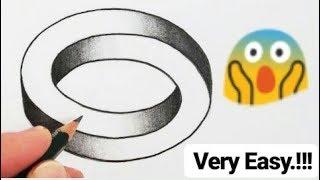 How to Draw a Simple Optical Illusion: The Impossible Oval: Narrated - 3D Creative Art!!!