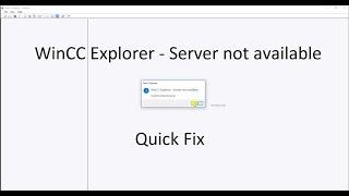 WinCC Explorer - server not available - quick fix