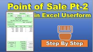 PoS (Point of Sale) in Excel - Part 2 | Barcode enable billing Software in Excel Userform