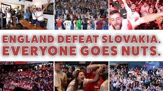 England Defeat Slovakia. Everyone Goes Nuts. (Insane Fan Reactions Set to Epic Music)