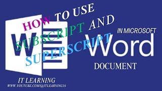 How to use Subscript and Superscript in Microsoft document