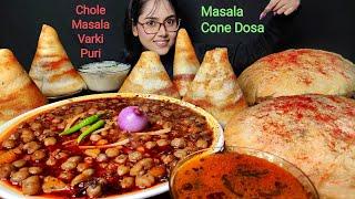 Eating Chole, Poori, Dosa, Sambar | Big Bites | Asmr Eating | Mukbang | Street Food | South Indian