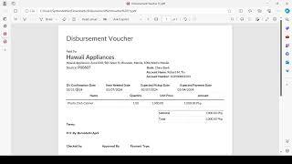 Odoo App - Disbursement Voucher