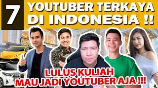 7 YOUTUBER TERKAYA DI INDONESIA!! GAJINYA BISA MILIARAN PERBULAN