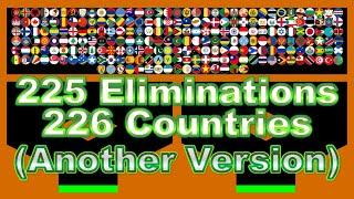 [Another version] 225 times eliminations & 226 countries marble race in Algodoo | Marble Factory