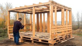 Man Builds Grass-Insulated House with Abandoned Pallets | by @lesnoy_craft8607