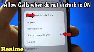 How to set allow calls when do not disturb is on in Realme 5