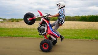 Wheelies on New CRF 450 Three Wheeler!!