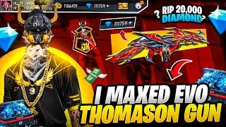 EVO THOMPSON GUN SKIN MAX  FREE FIRE || EVO THOMPSON UPGRADE 0 - MAX || WASTED 12,000#jkgamingyt