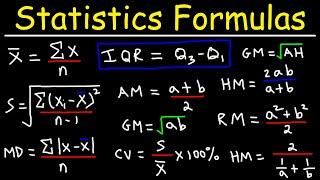 Statistics - Formulas and Equations