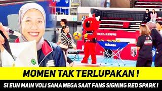 SOURVENIR UNTUK MEGAMOMEN SI EUN BERI SURPRISE USAI MAIN VOLI BARENG MEGAWATI DI FANS SIGNING RS