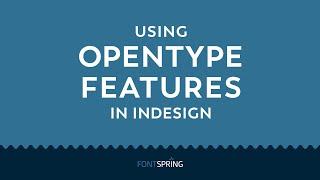 How to use Opentype font features in Indesign