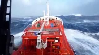 SEAFARER's / SEAMAN's LIFE: FACING HUGE WAVE DURING BIG STORM AT SEA