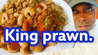 Jamaican stir-fry King  Prawn . Chef Ricardo Cooking