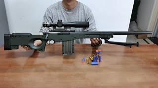 AWM Shell Ejection Soft Bullet Toy Gun Unboxing 2023 - Realistic Sniper Rifle Gun