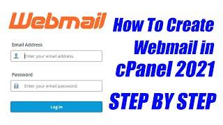 How To Create Webmail in cPanel 2021 | How to create webmail in cpanel account email account 2021