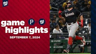 Nationals vs. Pirates Game 2 Highlights (9/7/24) | MLB Highlights