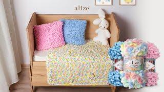 Baby Blanket with Alize Puffy Fine