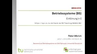 Betriebssysteme - Einführung in C (Vorlesungsanteil)