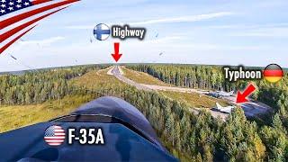 AMAZING F-35 Cockpit View: Landing & Take-Off on Highway