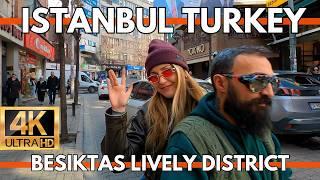 ISTANBUL TURKEY 2024 CITY CENTER 4K UHD WALKING TOUR IN BESIKTAS LIVELY DISTRICT