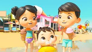 Family Time At The Beach Kids Songs & Cartoons! Sing and Dance