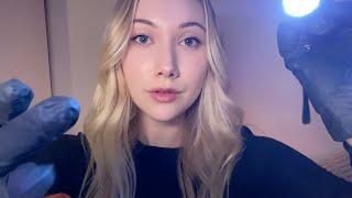 ASMR Face Exam, Glove Sounds, Light Triggers, Face/Camera Touching (lofi) 