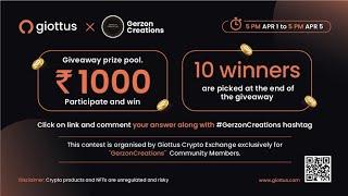 Giottus & GerzonCreations Giveaway Rs.1000 | Participant To Win  | @gerzoncreations @Giottus