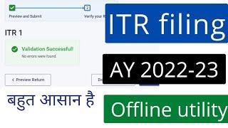 How to File Income Tax Return(ITR) AY 2022 23 with offline utility | ITR e-filing 2022-23