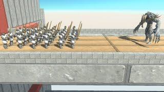 Army of 30 TEUTONIC KNIGHTs on Bridge Animal Revolt Battle Simulator