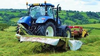 Mowing for Silage with Three Tractors and Four Mowers.