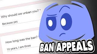 Reading YOUR Ban Appeals for DISCORD! (HORRIBLE)