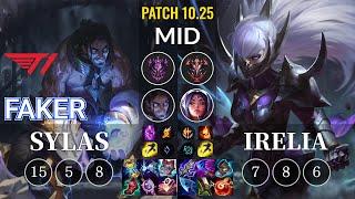 T1 Faker Sylas vs Irelia Mid - KR Patch 10.25