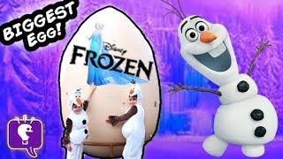 Giant Frozen Surprise Egg! Olaf Fun HobbyKidsTV