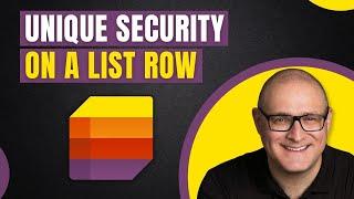 How to set unique security on a row in SharePoint List